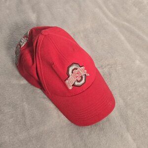 Ohio State Buckeyes Hat Red Adjustable Cap Embroidered Logo Collegiate Licensed